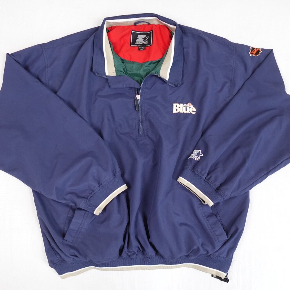 Vintage STARTER Labatt Blue NHL Jacket Men's 2XL Windbreaker Pullover 90s